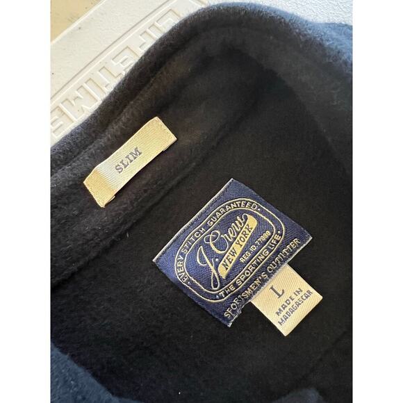 J.Crew Black Heavyweight Cotton Slim Button Front Shacket Shirt Size Large - Picture 6 of 10